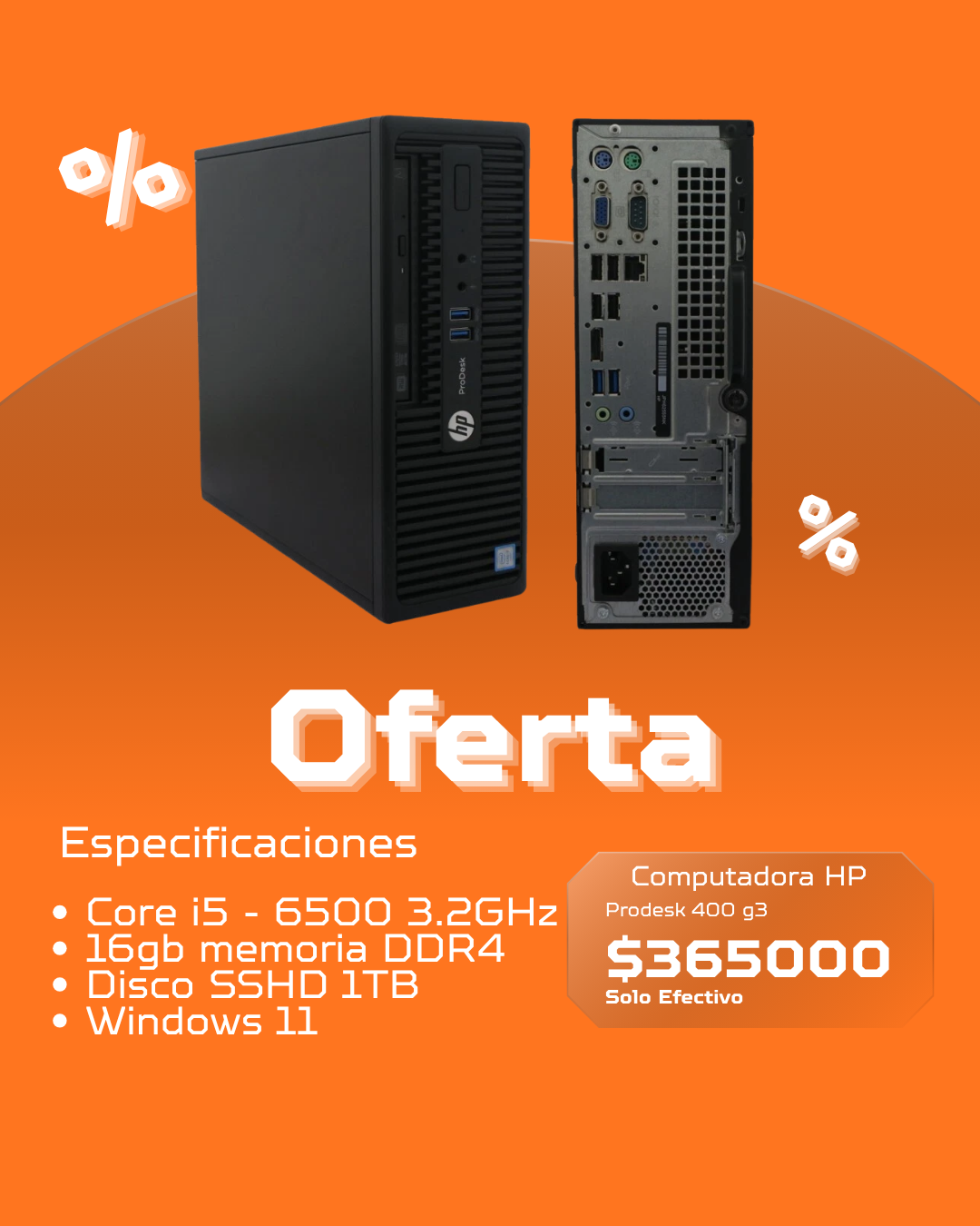 Oferta - Computadora HP Prodesk 400 G3